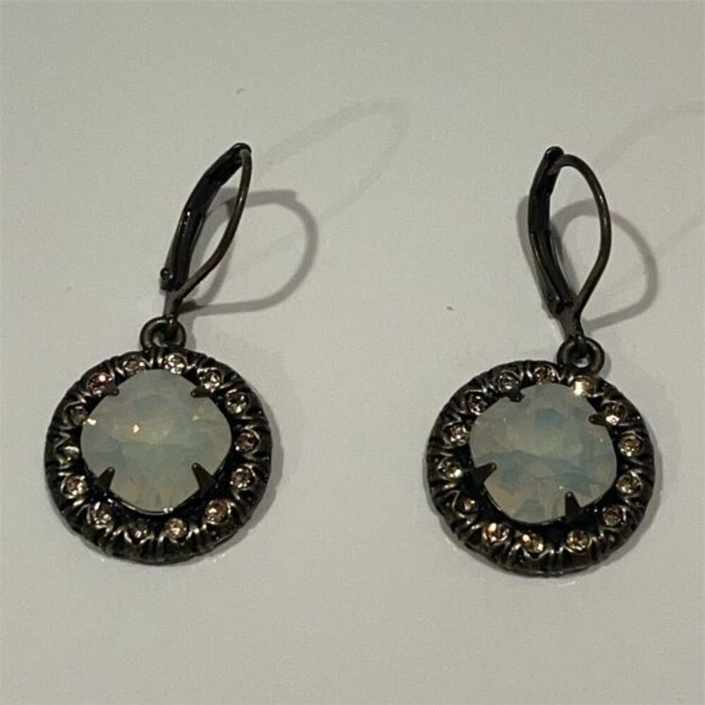 Kirks Folly Vintage Aurora Borealis Crystal Drop Earrings Leverback Nickel-Free